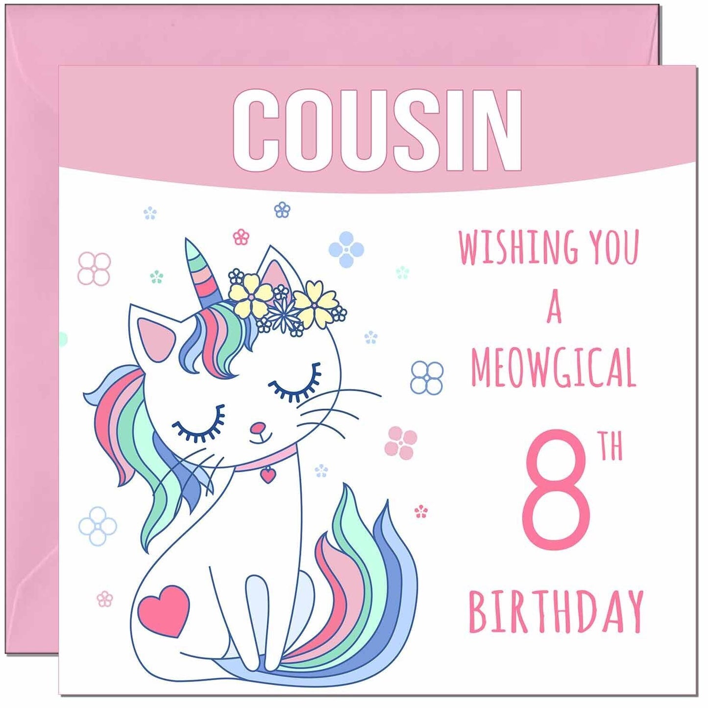 Cousin Birthday Card - Meowgical Funny Cat