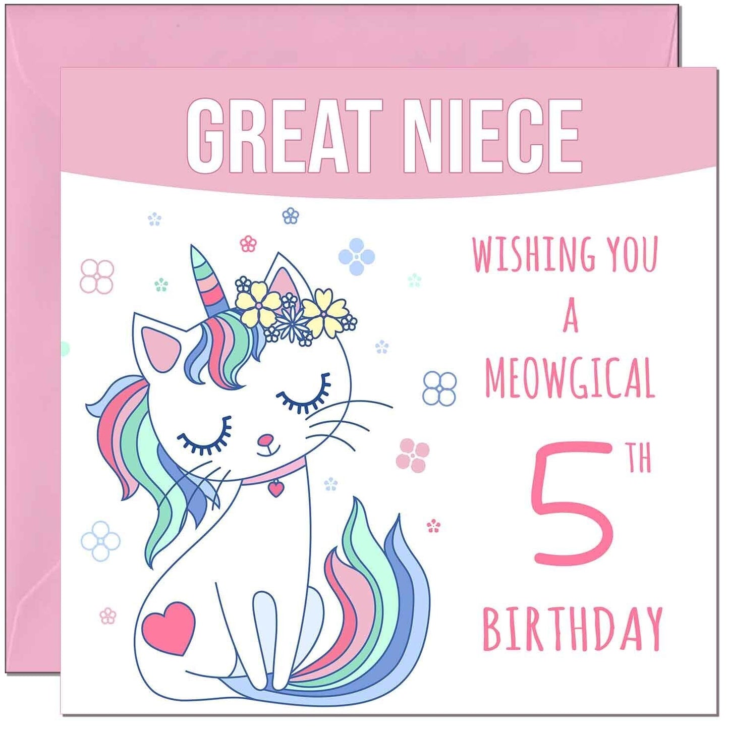 Great Niece Birthday Card - Meowgical Funny Cat