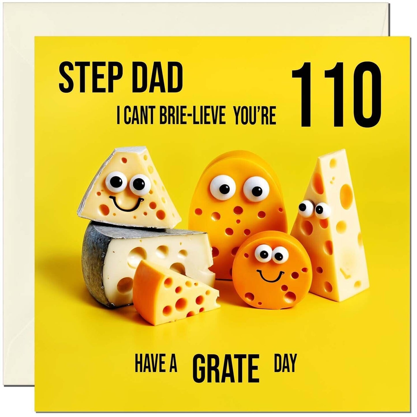 Step Dad funny Birthday Card - Cheese Pun Funny Step-Dads