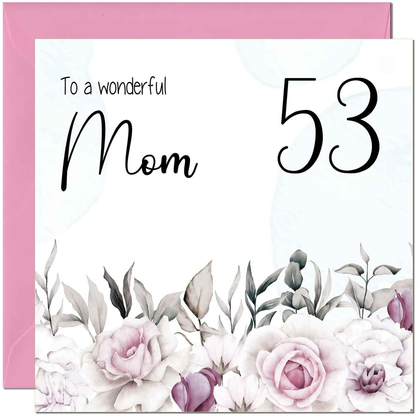Mom Birthday Card Floral Elegant Best Mom's