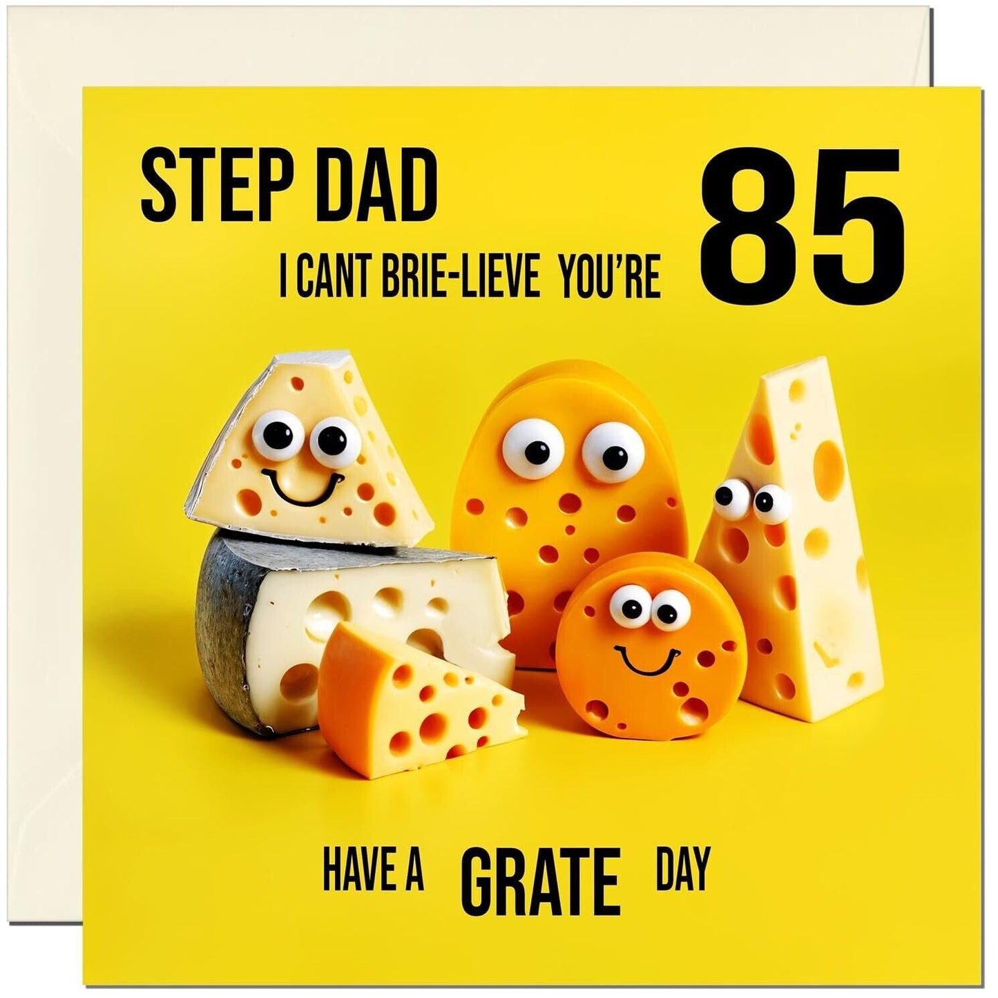 Step Dad funny Birthday Card - Cheese Pun Funny Step-Dads