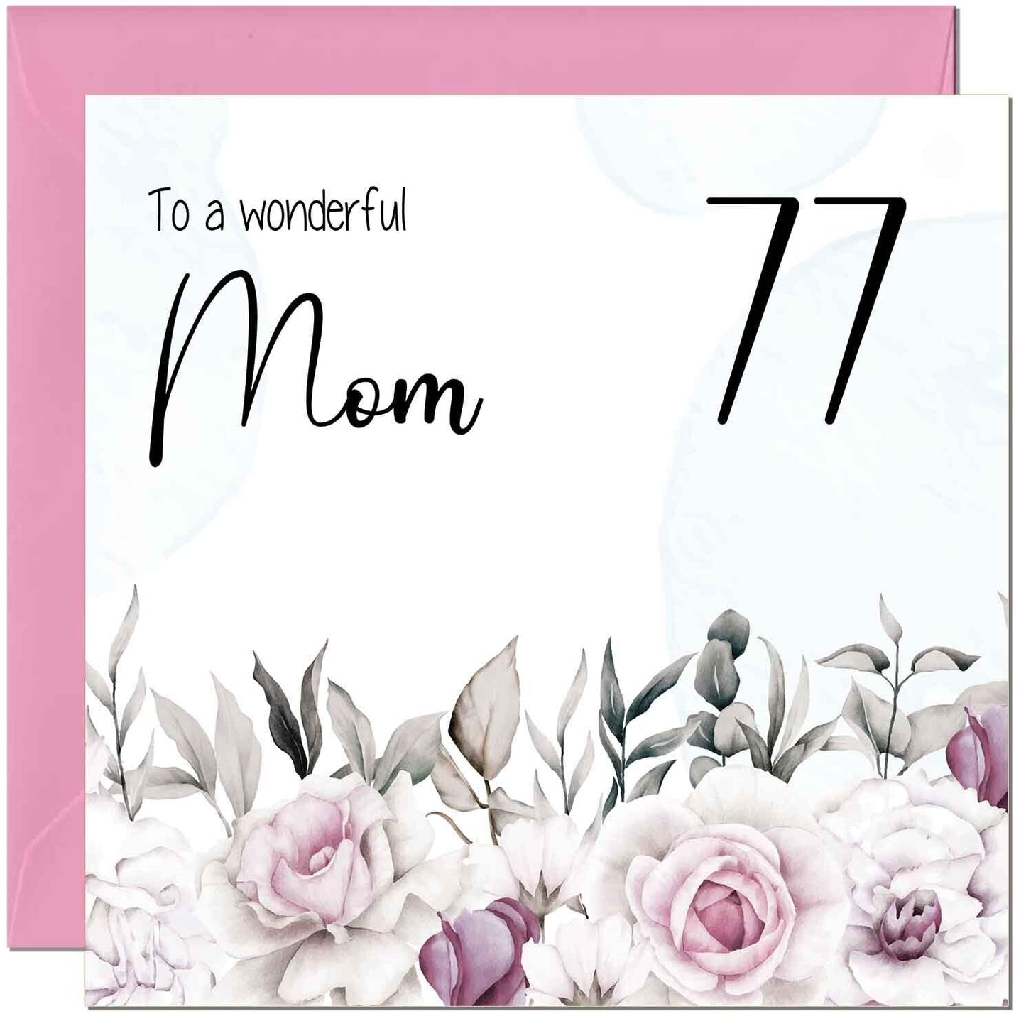 Mom Birthday Card Floral Elegant Best Mom's