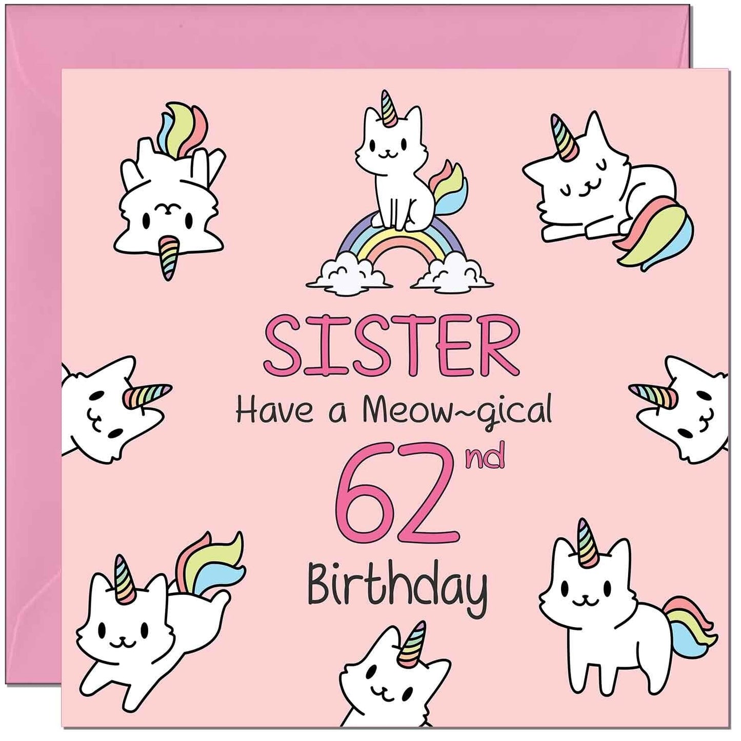 Sister Birthday Card - Funny Cat Cute Sister's