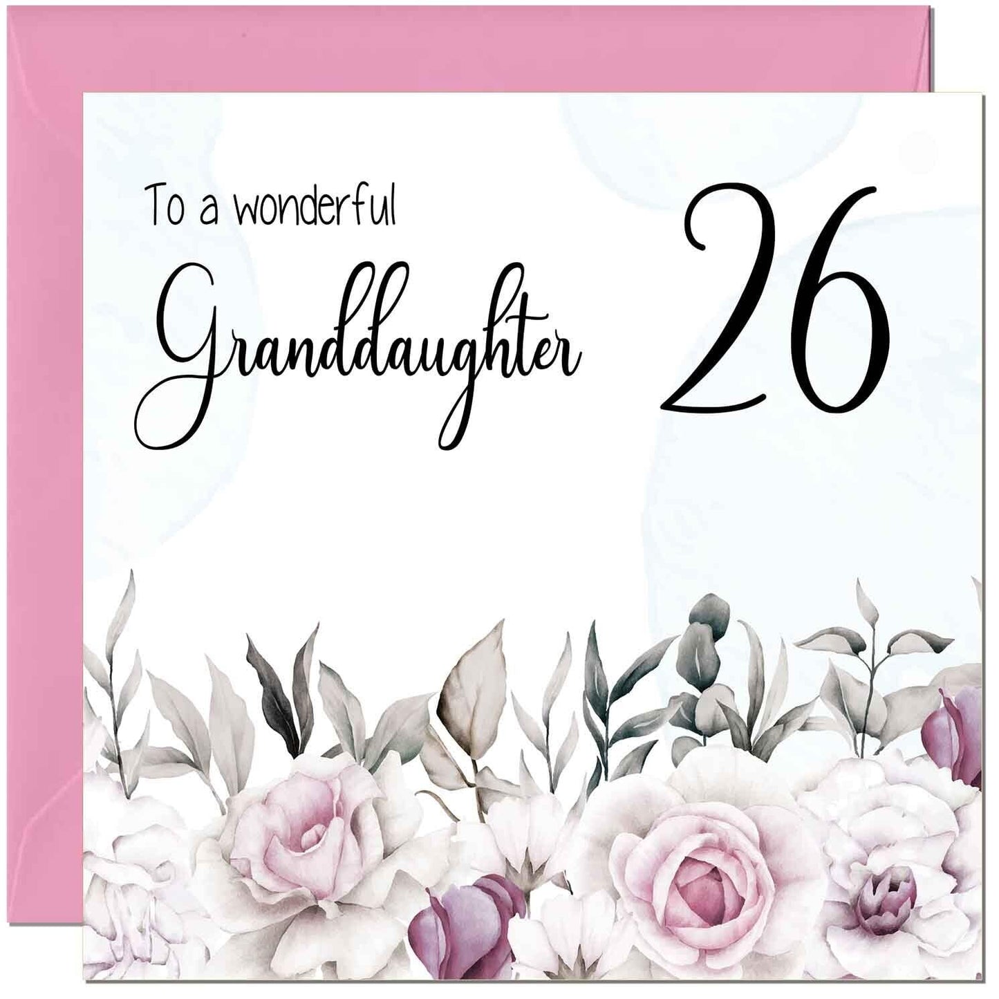Granddaughter Birthday Card for Granddaughter Floral Elegant