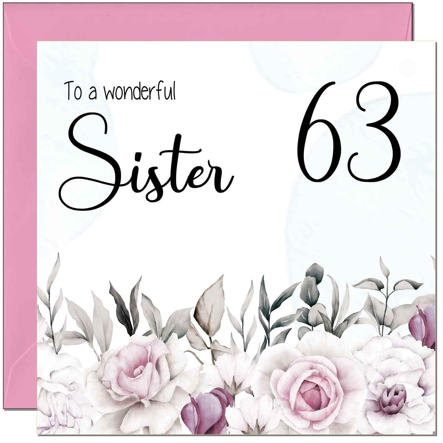 Sister's Birthday Card for Sister Floral Elegant