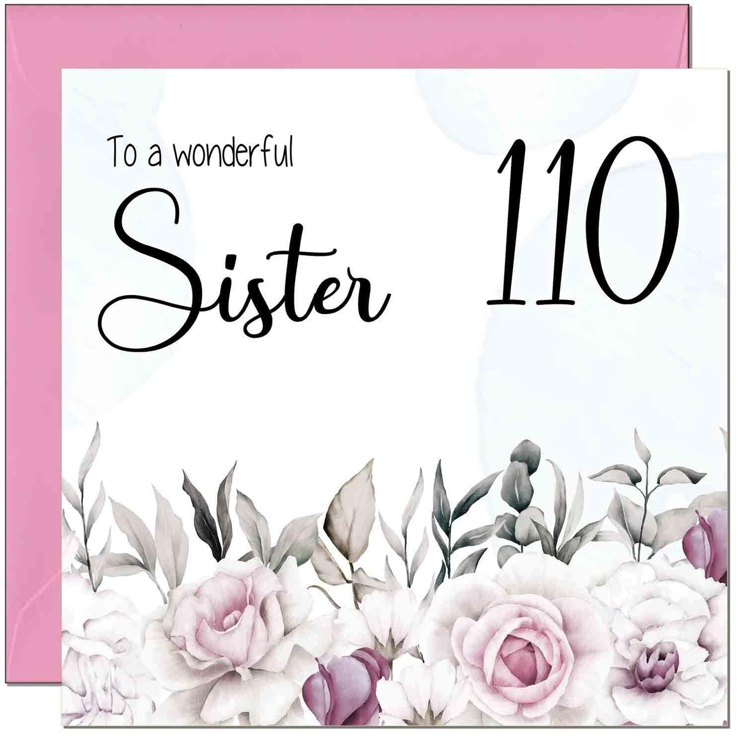 Sister's Birthday Card for Sister Floral Elegant