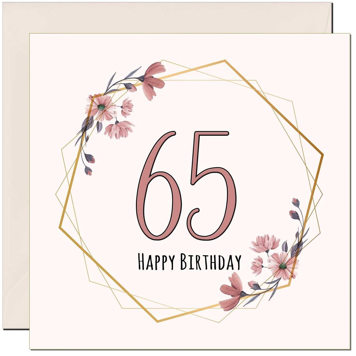 Floral Birthday Card for Women Elegant Beautiful