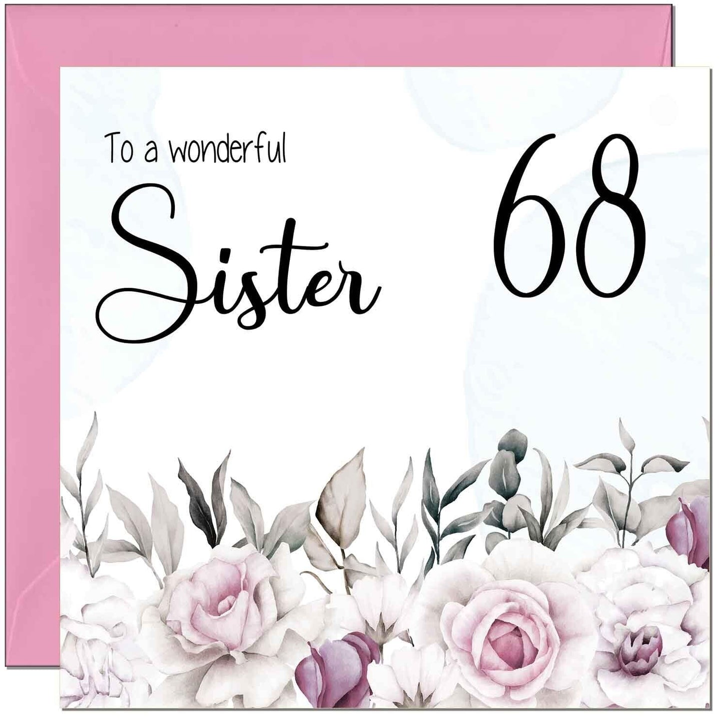 Sister's Birthday Card for Sister Floral Elegant