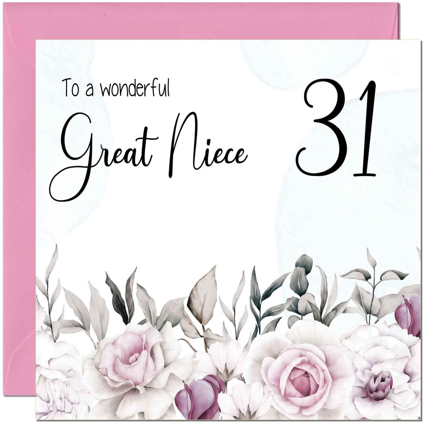 Great Niece's Birthday Card for Great Niece Floral Elegant
