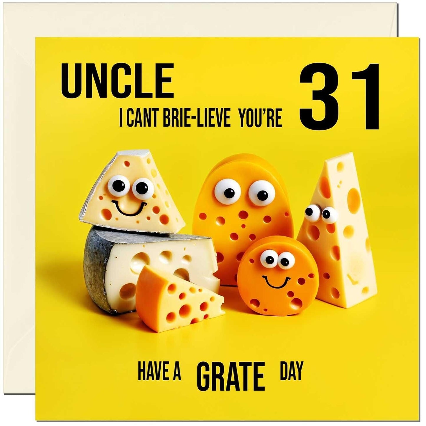 Uncle funny Birthday Card for Uncle - Cheese Pun Funny Uncles