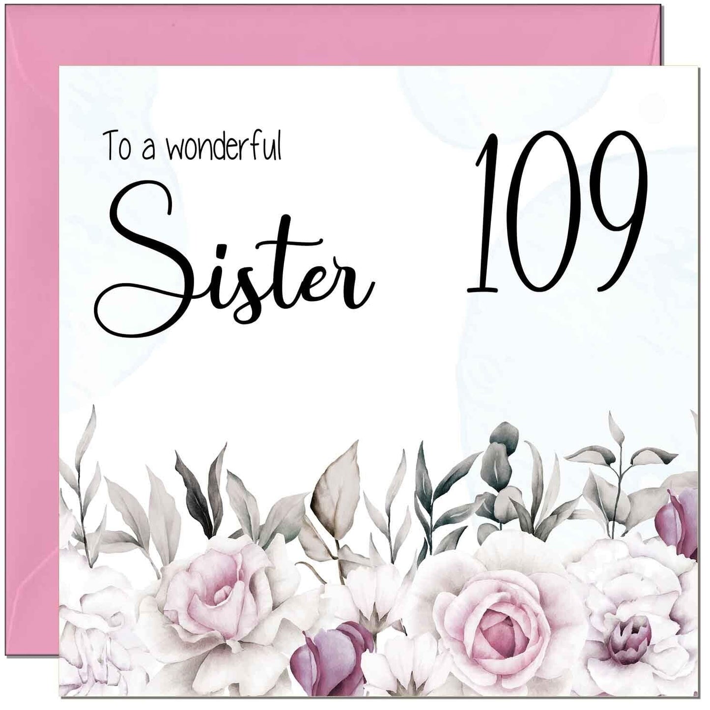 Sister's Birthday Card for Sister Floral Elegant