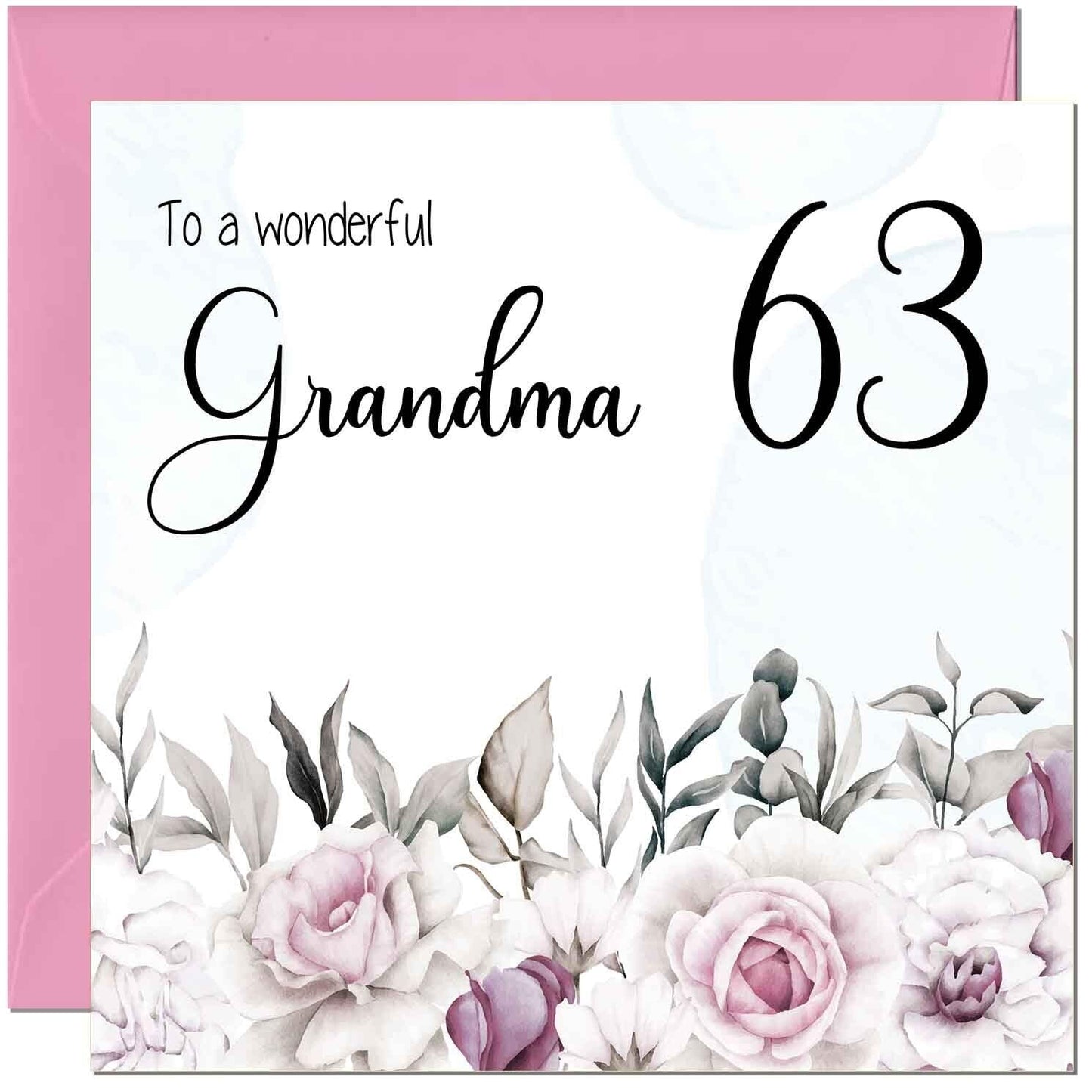 Grandma Birthday Card Floral Elegant Grandmothers