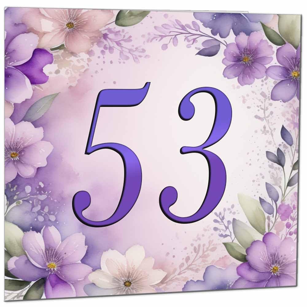 Birthday Card for Women - Purple Floral 80th Birthday Cards for year old woman Ladies Grandma Nan Aunt Mum Sister Mom Friend
