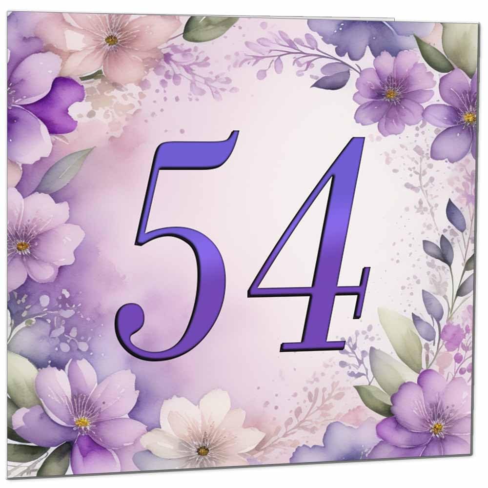Birthday Card for Women - Purple Floral 80th Birthday Cards for year old woman Ladies Grandma Nan Aunt Mum Sister Mom Friend
