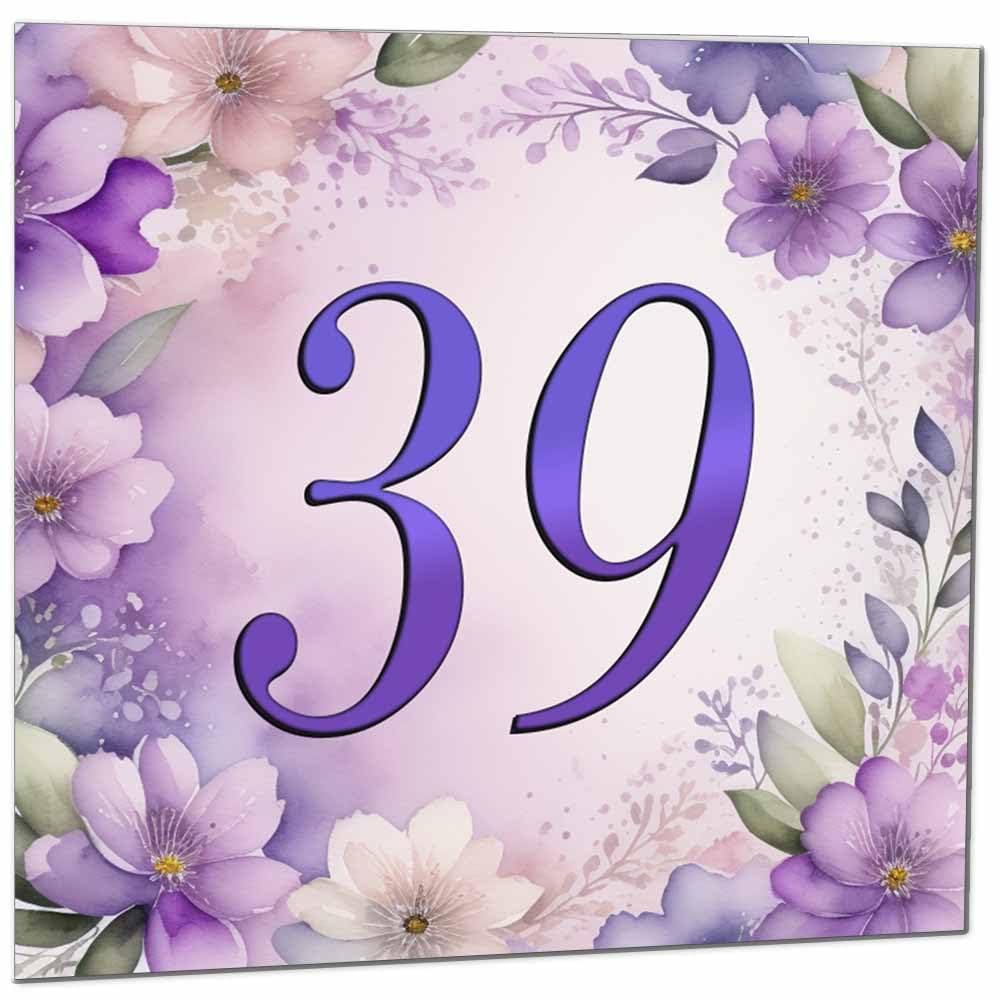 Birthday Card for Women - Purple Floral 80th Birthday Cards for year old woman Ladies Grandma Nan Aunt Mum Sister Mom Friend