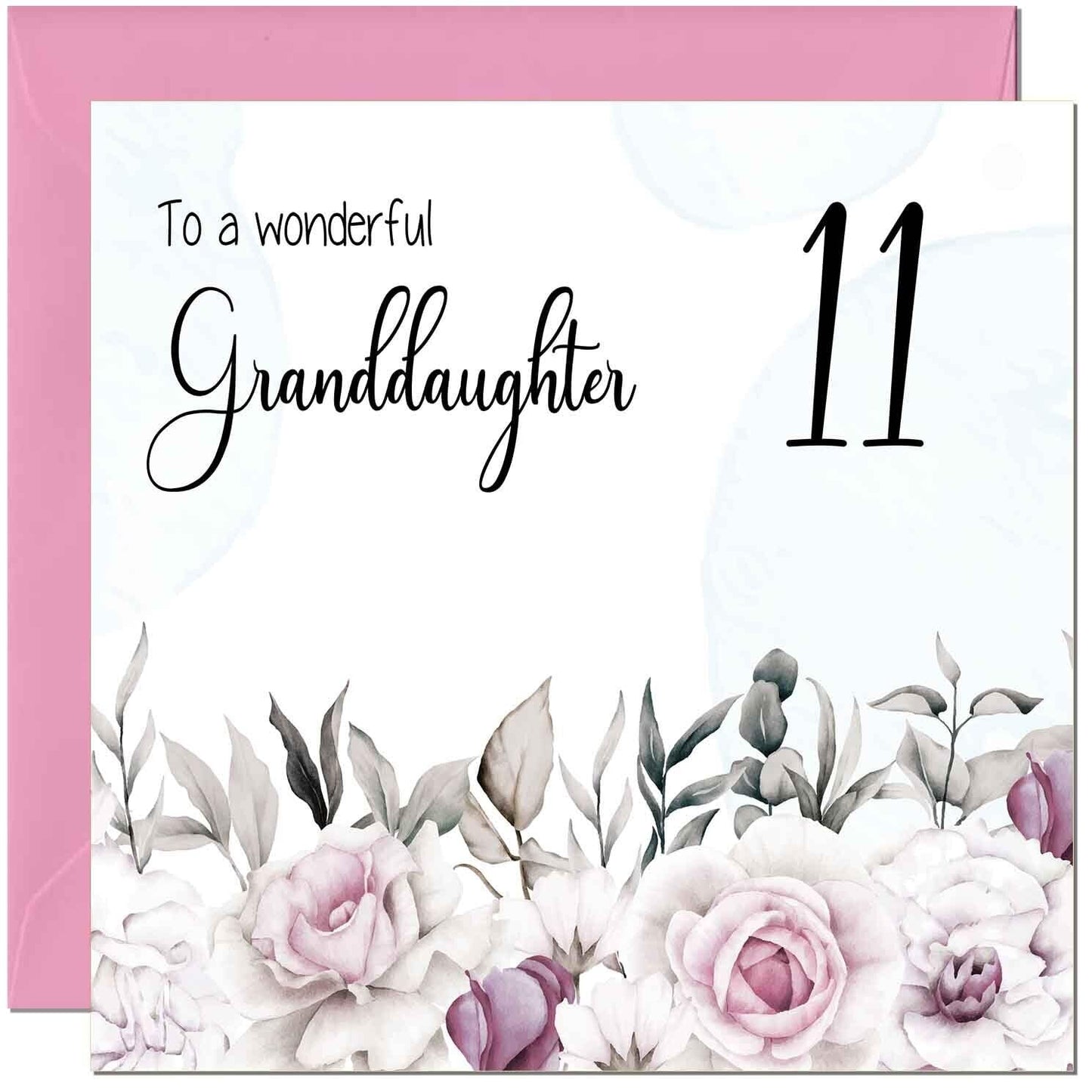 Granddaughter Birthday Card for Granddaughter Floral Elegant