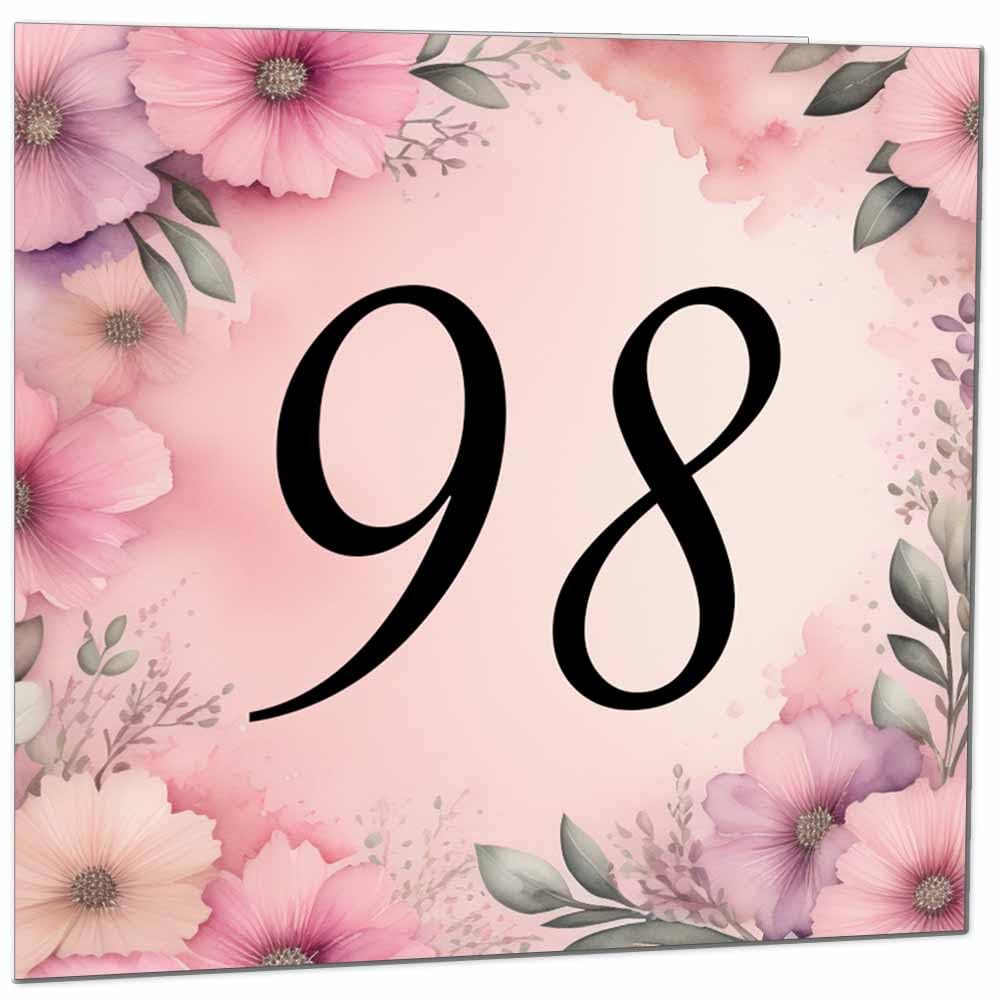 Birthday Card for Women Men - Pink Floral Birthday Cards for 39 year old woman thirty Nine, thirty ninth Ladies Mum Aunt Sister Niece Daughter