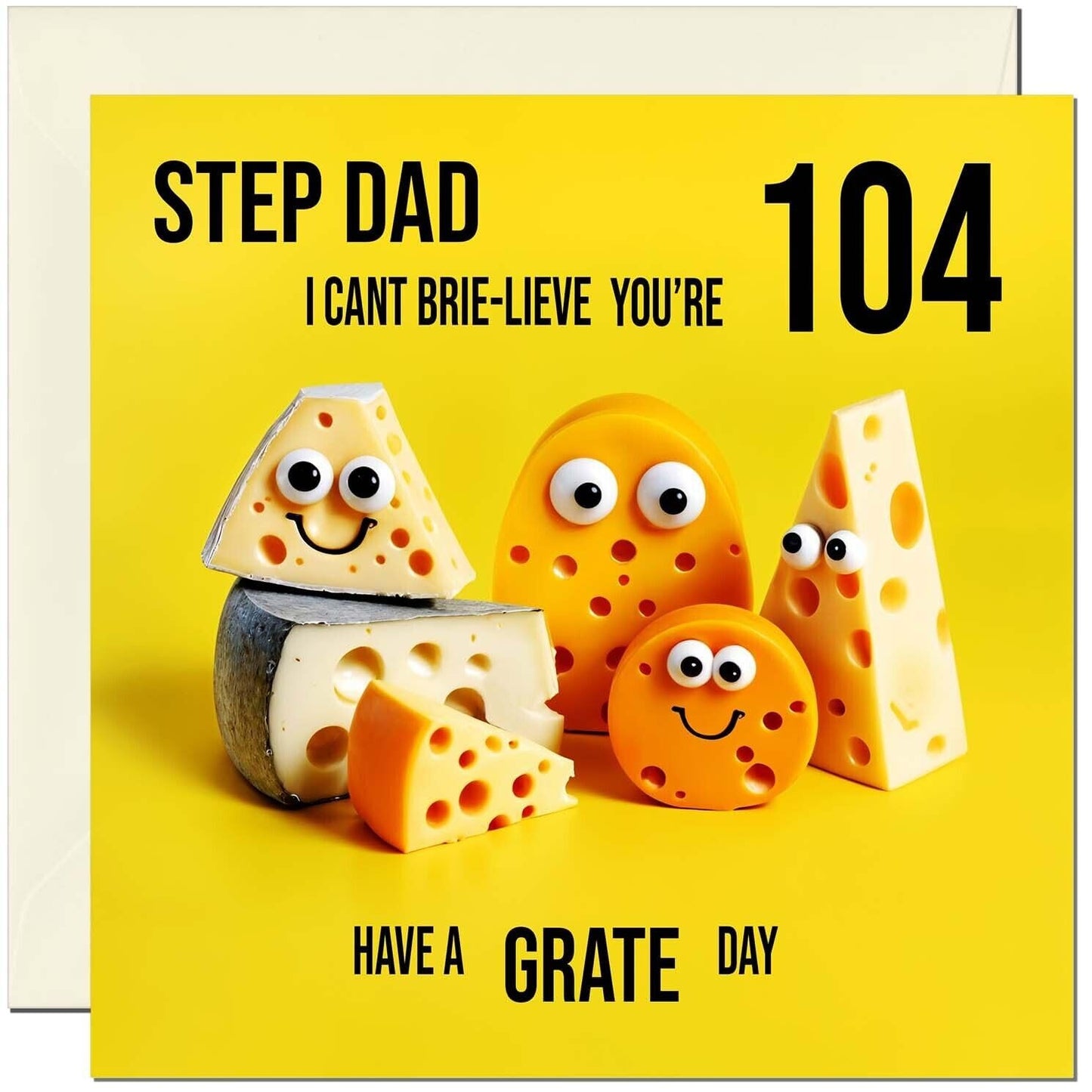 Step Dad funny Birthday Card - Cheese Pun Funny Step-Dads