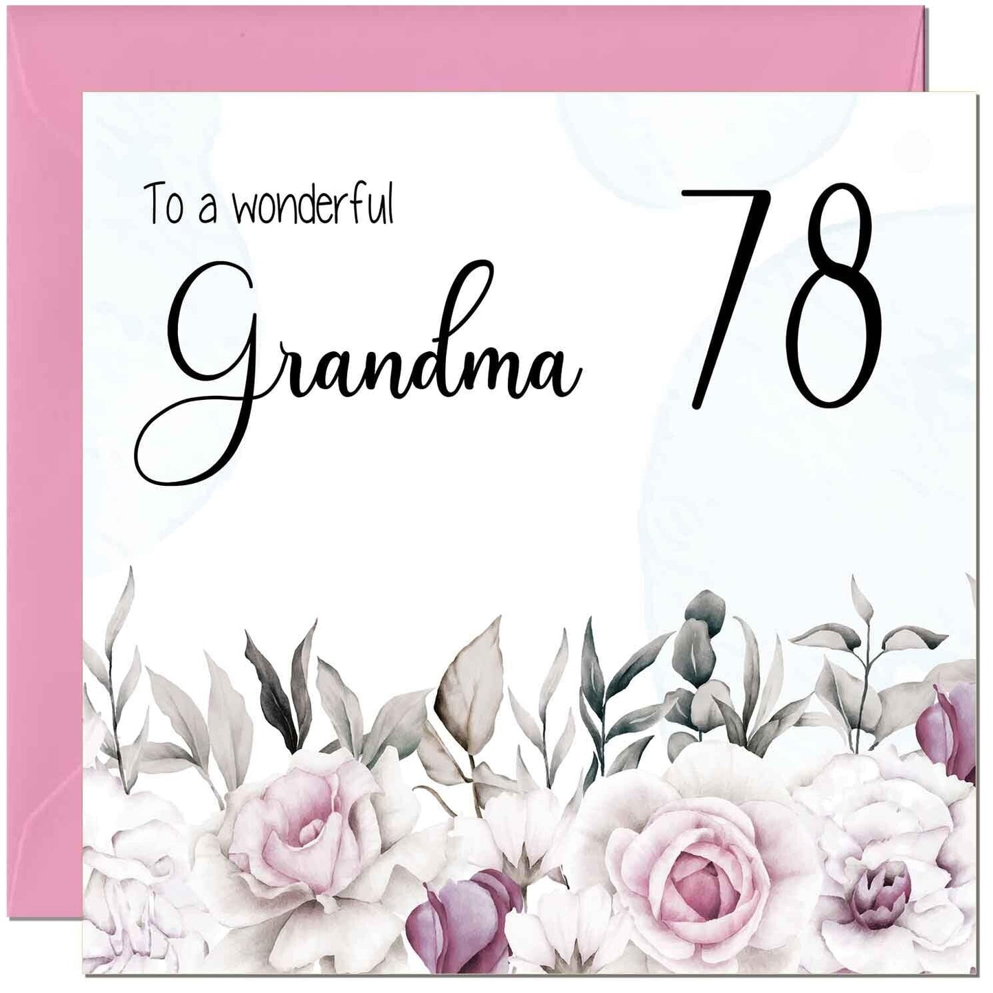 Grandma Birthday Card Floral Elegant Grandmothers