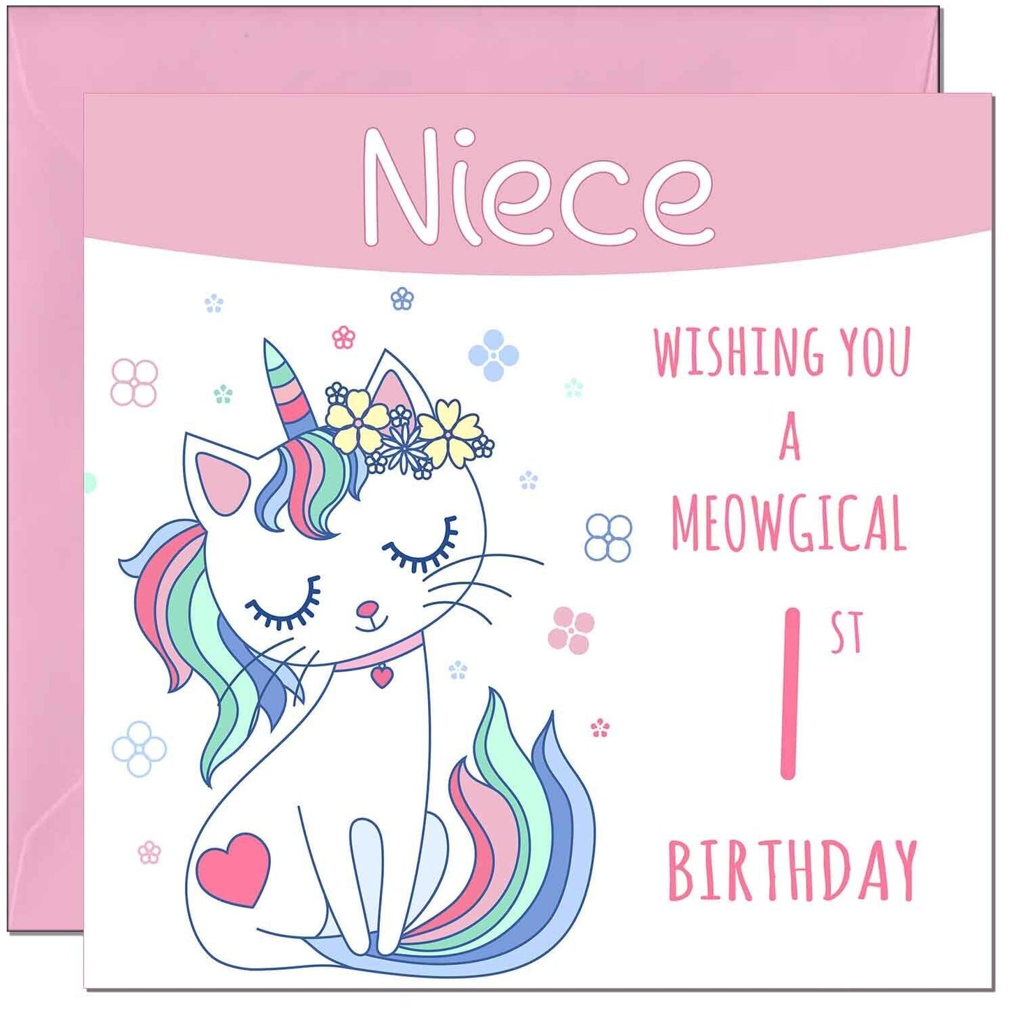 Niece Birthday Card - Meowgical Funny Cat