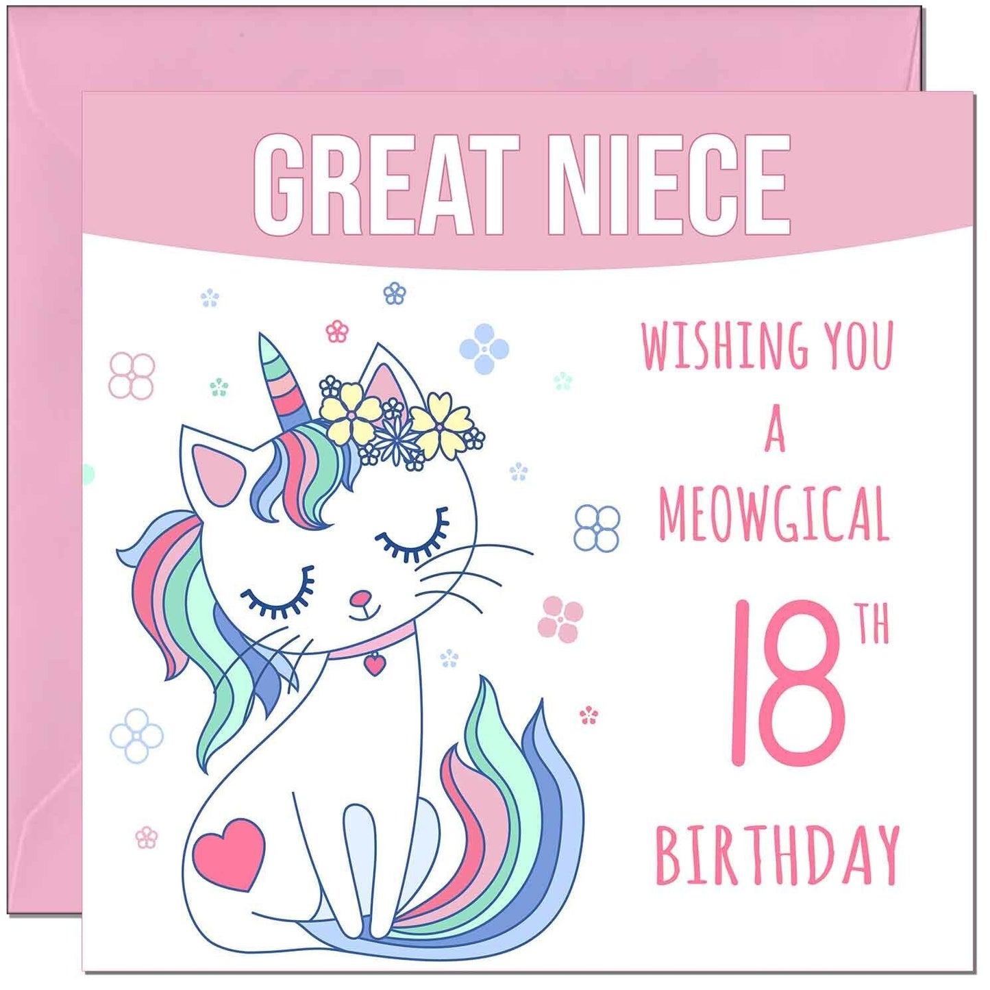 Great Niece Birthday Card - Meowgical Funny Cat