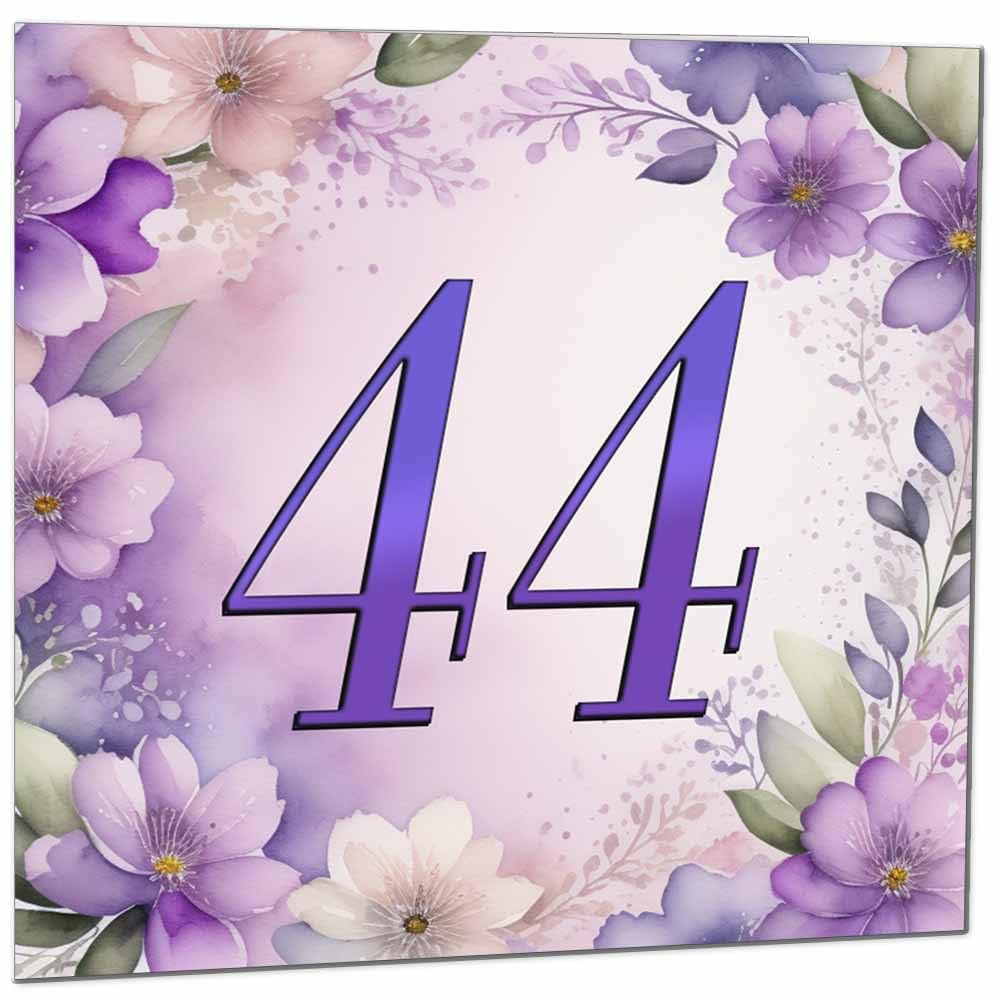 Birthday Card for Women - Purple Floral 80th Birthday Cards for year old woman Ladies Grandma Nan Aunt Mum Sister Mom Friend