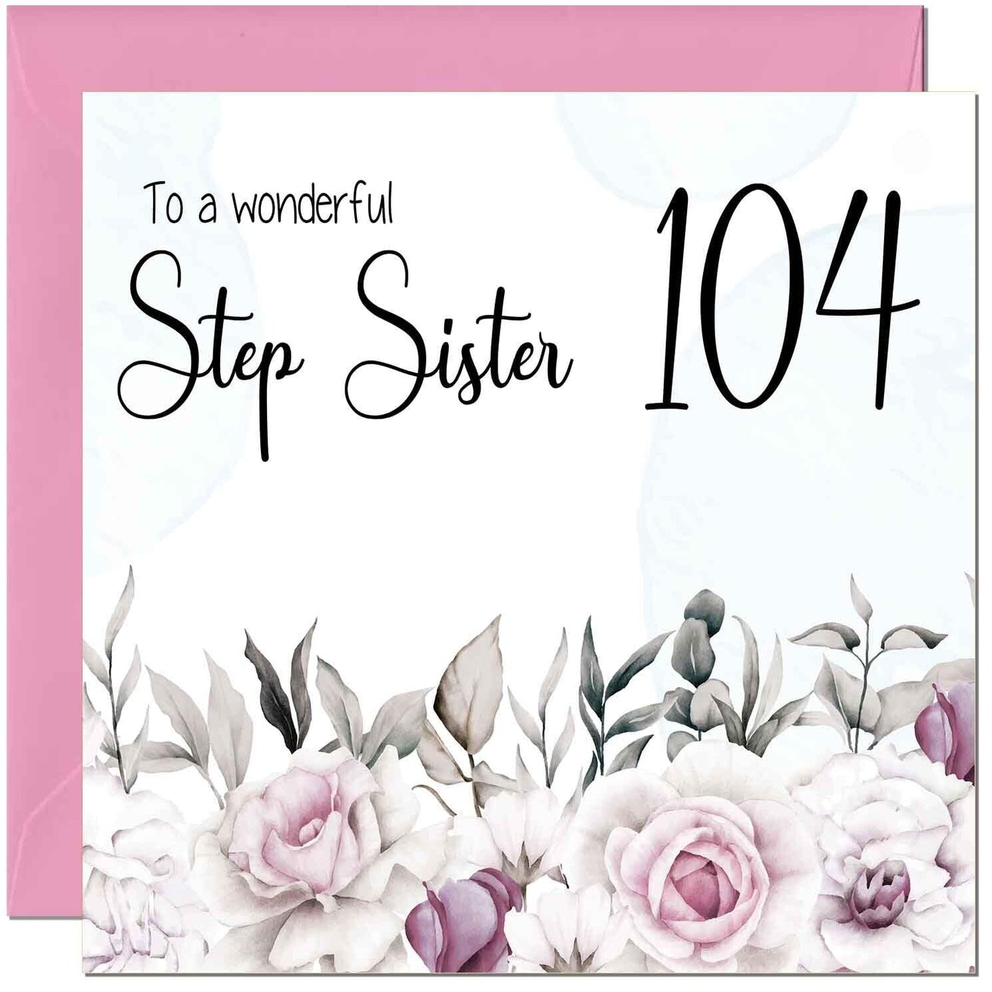 Step Sister Birthday Card Floral Elegant Step Sisters