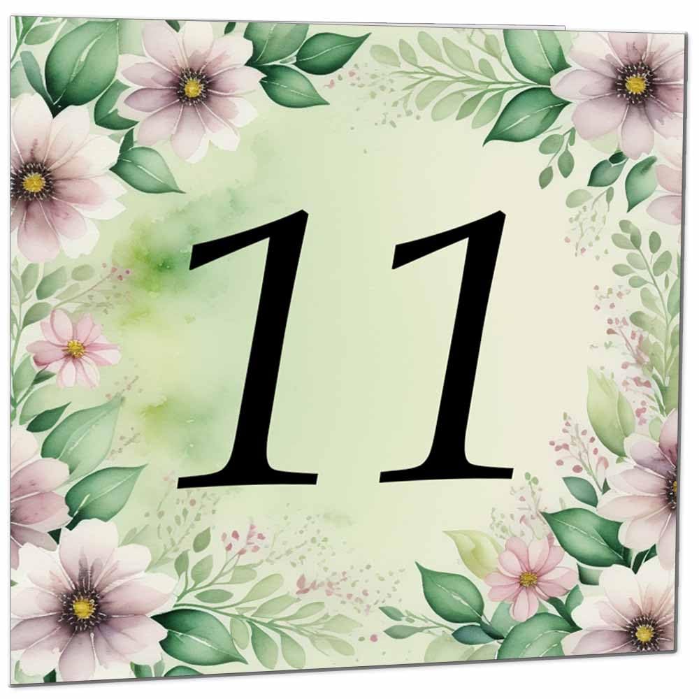 80th Birthday Card for Women Men - Green Floral Birthday Cards for 80 year old Lady Eighty Eightieth Ladies Grandma Nan Aunt Mum Sister Mom Friend