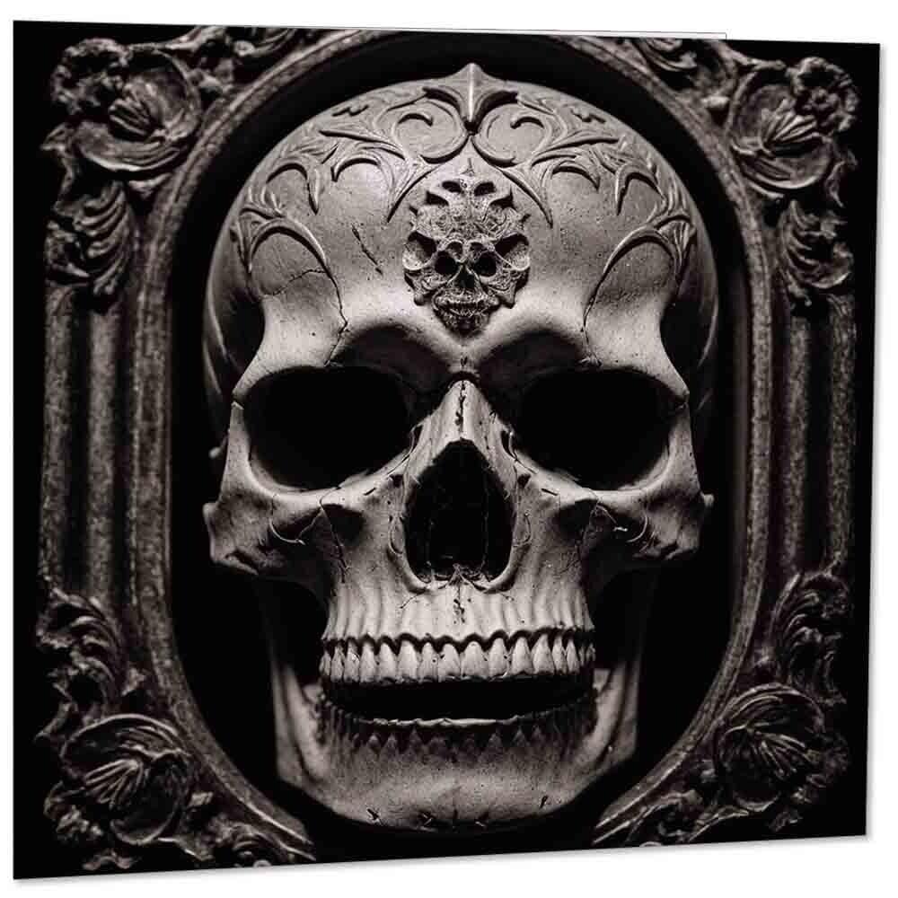 Skull Greeting Card - Ancient Gothic 145mm x 145mm