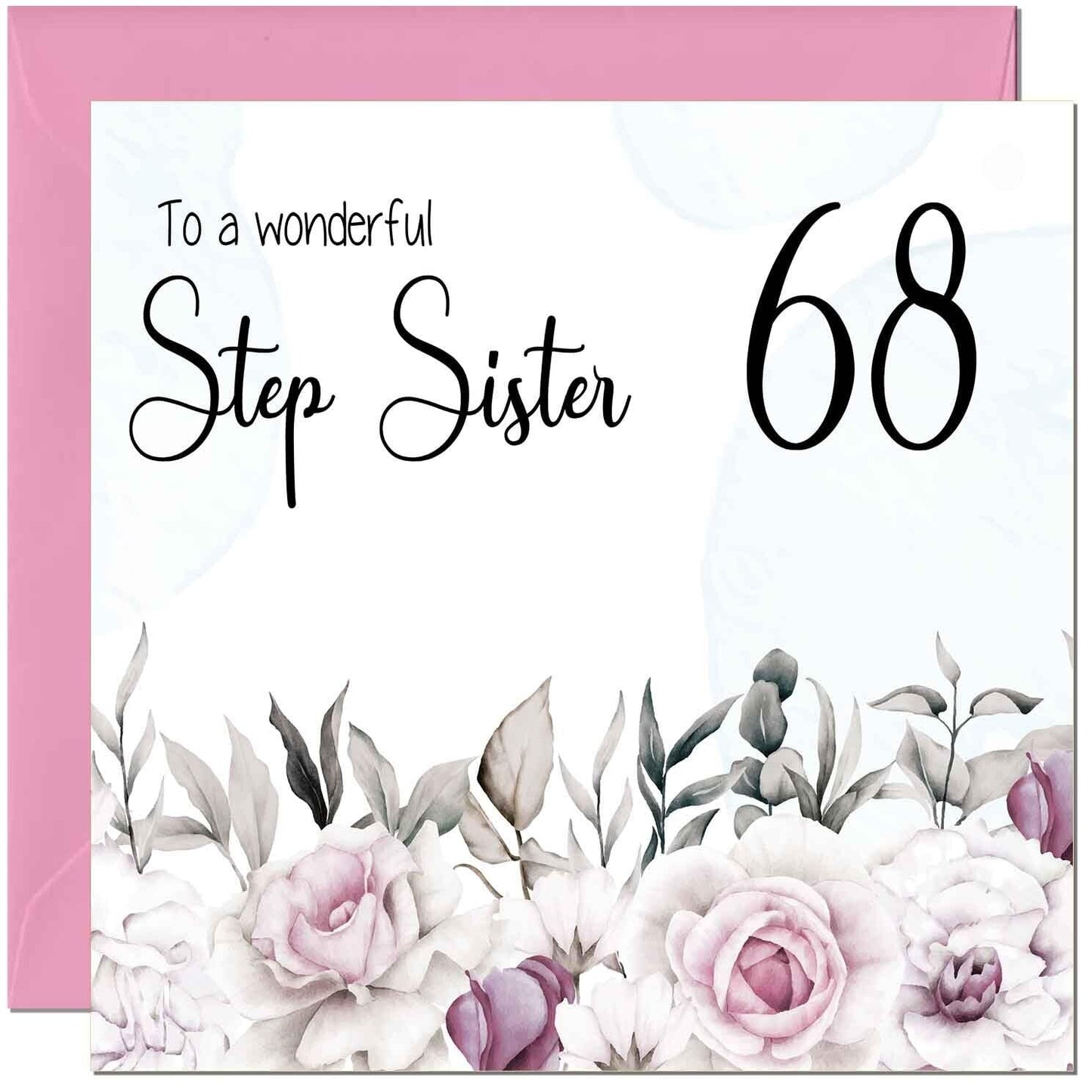 Step Sister Birthday Card Floral Elegant Step Sisters