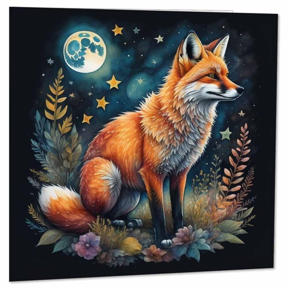 Fox Moon Greeting Card Fox Birthday Cards 145 x 145mm