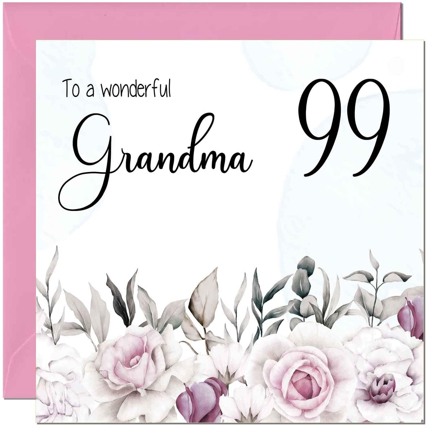Grandma Birthday Card Floral Elegant Grandmothers
