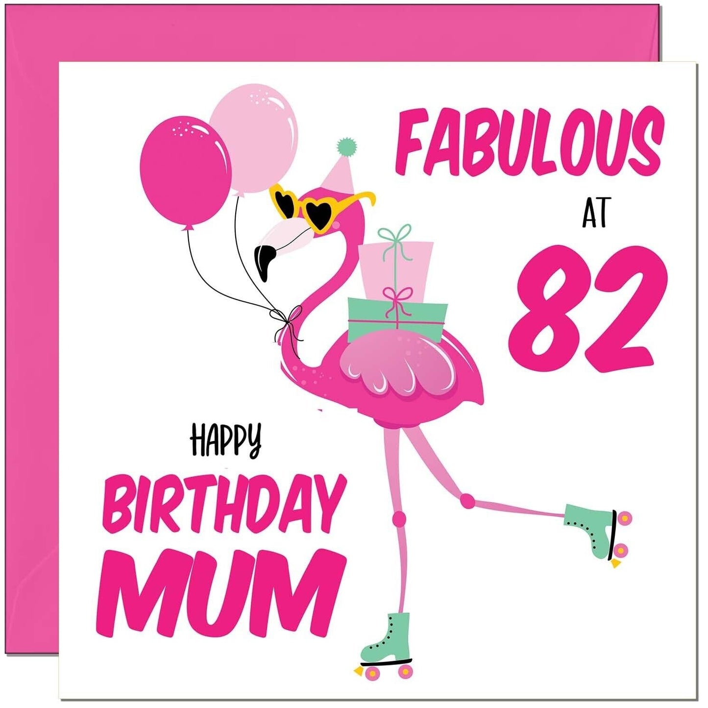 Mum Birthday Card - Fabulous Flamingo - Mom Womens Pink Cute Mum Mothers
