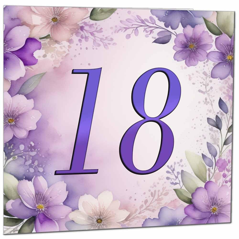 Birthday Card for Women - Purple Floral 80th Birthday Cards for year old woman Ladies Grandma Nan Aunt Mum Sister Mom Friend