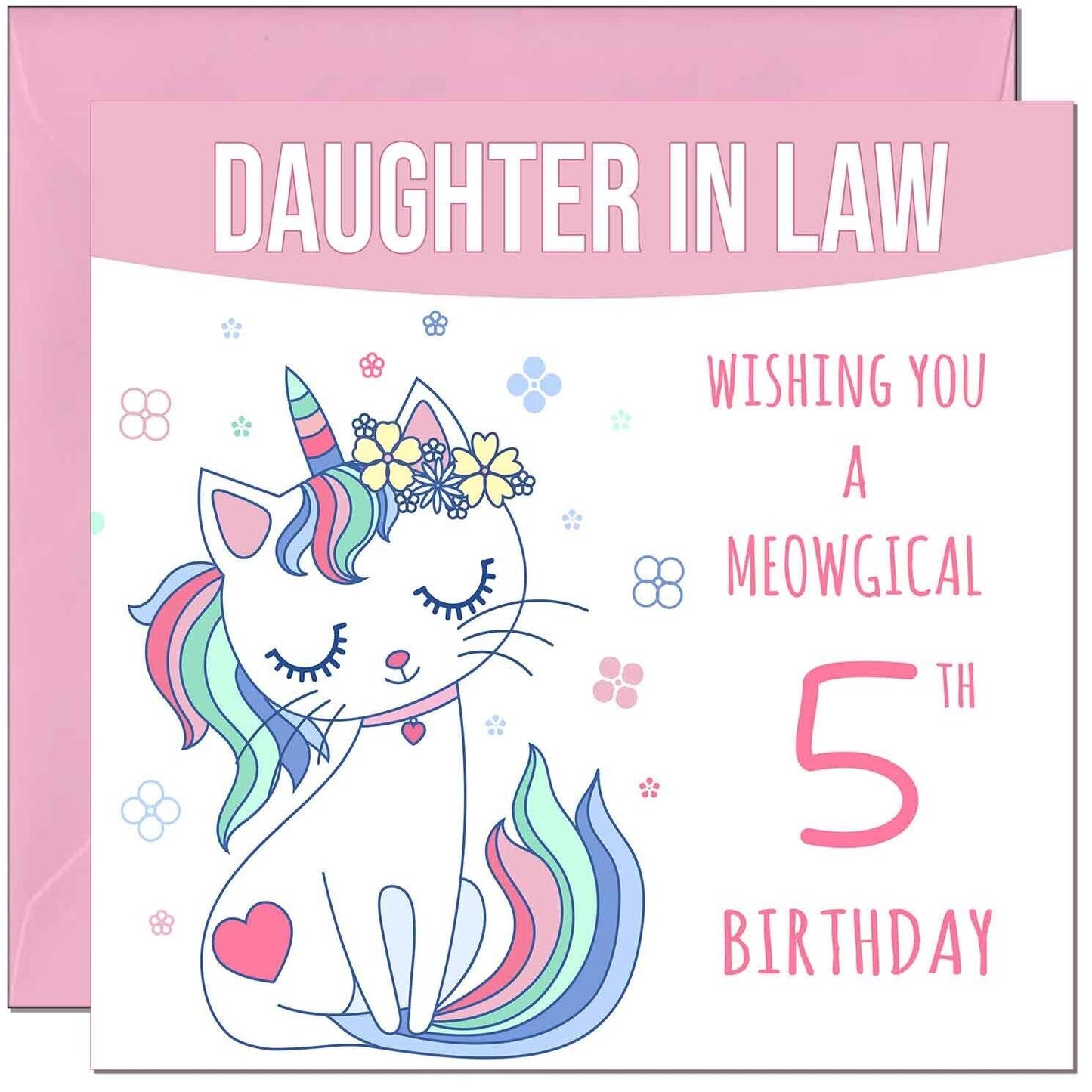 Daughter in Law Birthday Card - Meowgical Funny Cat