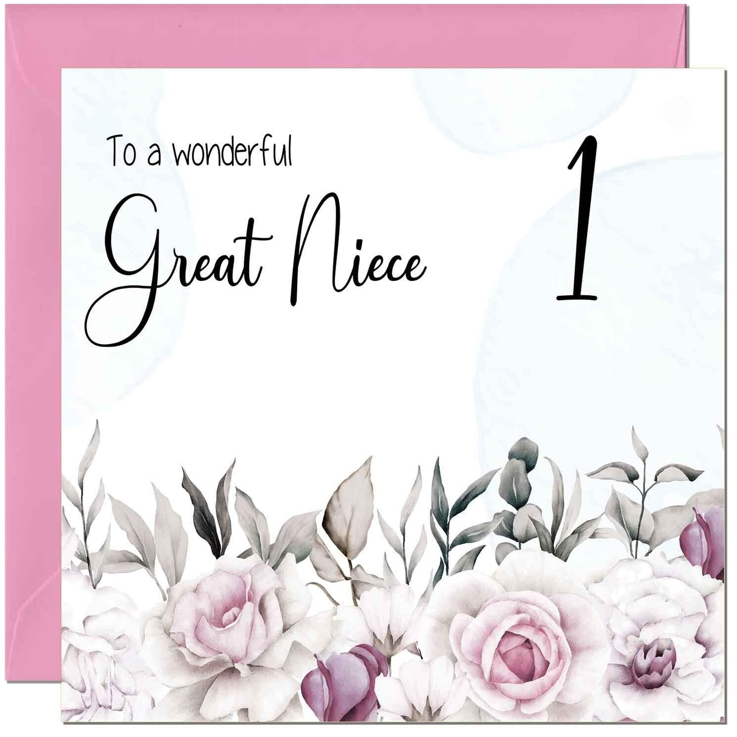 Great Niece's Birthday Card for Great Niece Floral Elegant