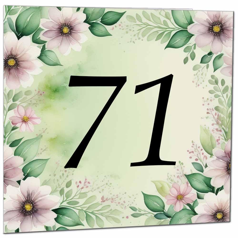 80th Birthday Card for Women Men - Green Floral Birthday Cards for 80 year old Lady Eighty Eightieth Ladies Grandma Nan Aunt Mum Sister Mom Friend