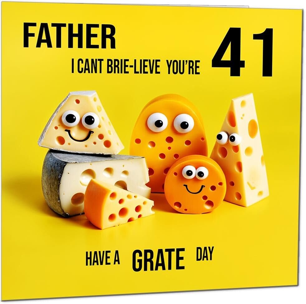 Father funny Birthday Card for Dad - Cheese Pun Funny Dad
