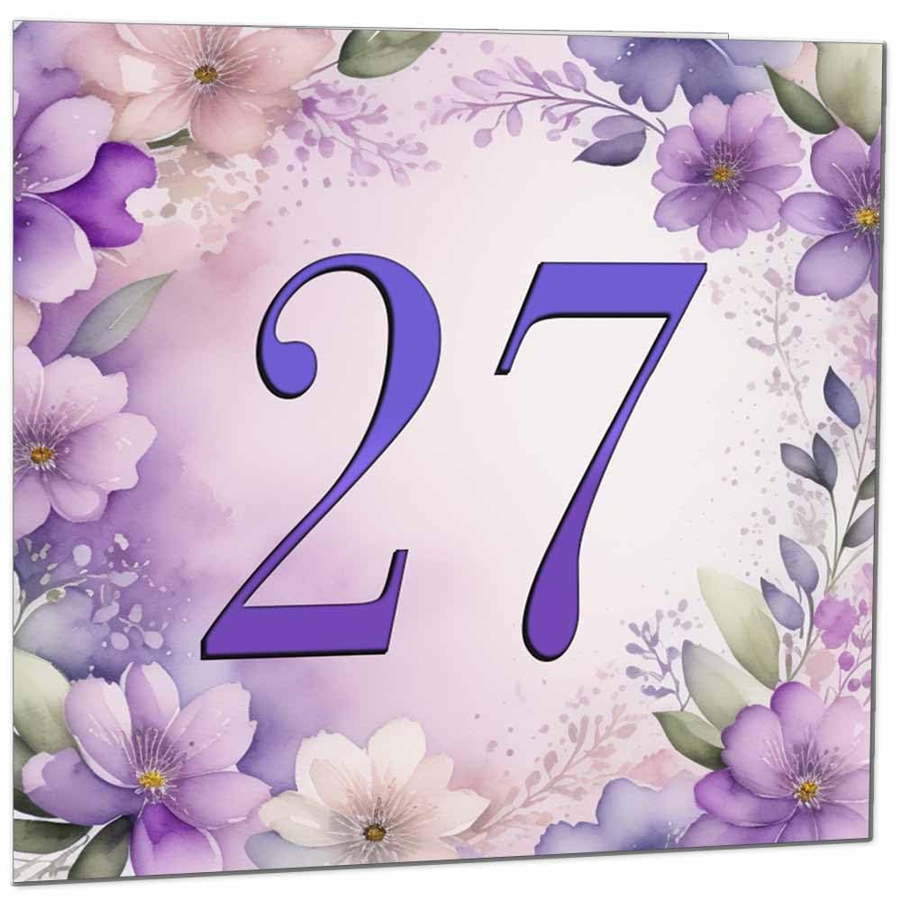 Birthday Card for Women - Purple Floral 80th Birthday Cards for year old woman Ladies Grandma Nan Aunt Mum Sister Mom Friend