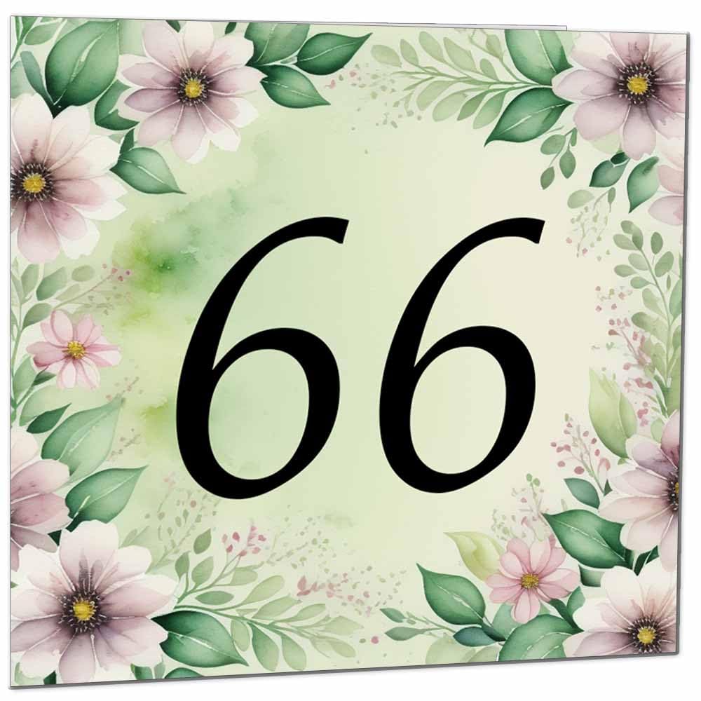 80th Birthday Card for Women Men - Green Floral Birthday Cards for 80 year old Lady Eighty Eightieth Ladies Grandma Nan Aunt Mum Sister Mom Friend