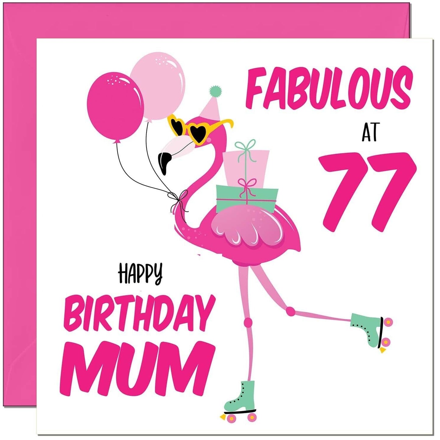 Mum Birthday Card - Fabulous Flamingo - Mom Womens Pink Cute Mum Mothers