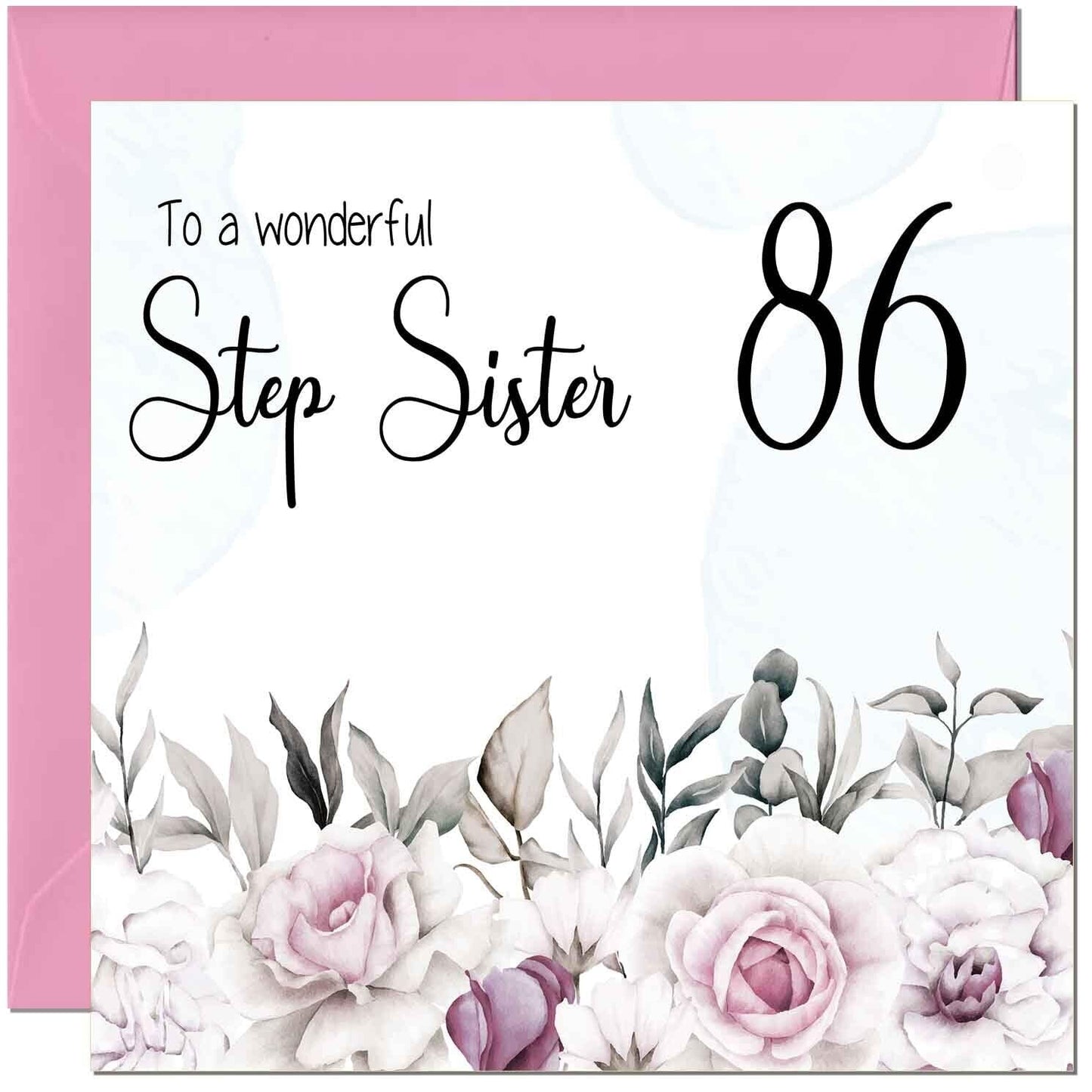 Step Sister Birthday Card Floral Elegant Step Sisters