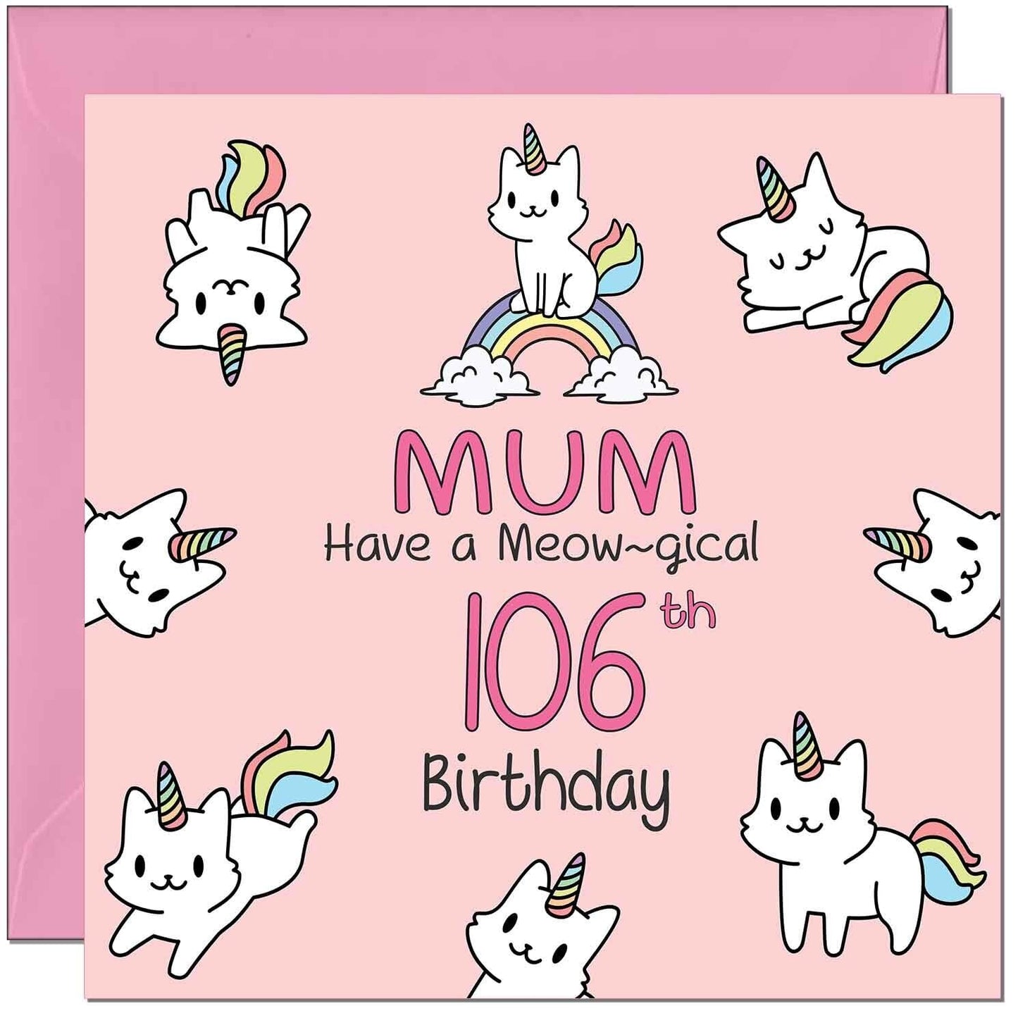Mum Birthday Card - Funny Cat Cute Mother Mom