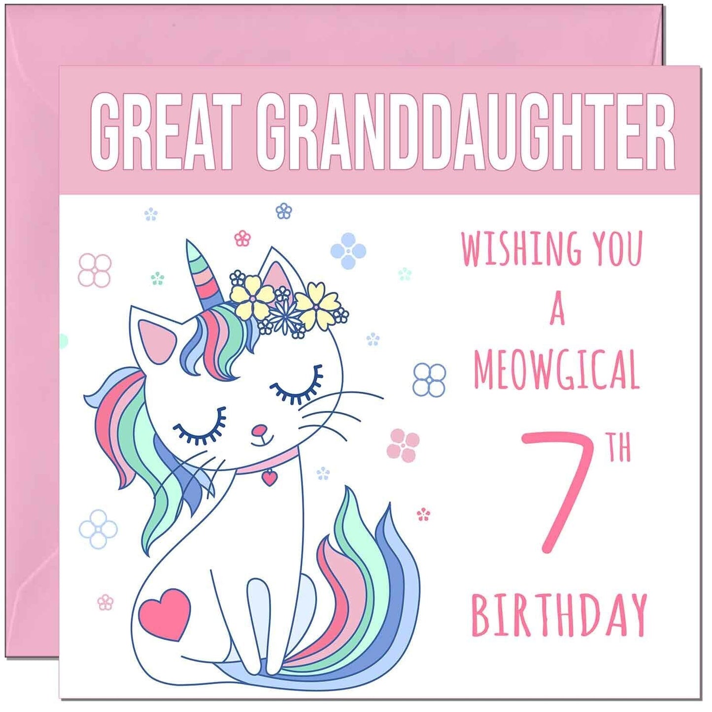 Great Granddaughter Birthday Card - Meowgical Funny Cat