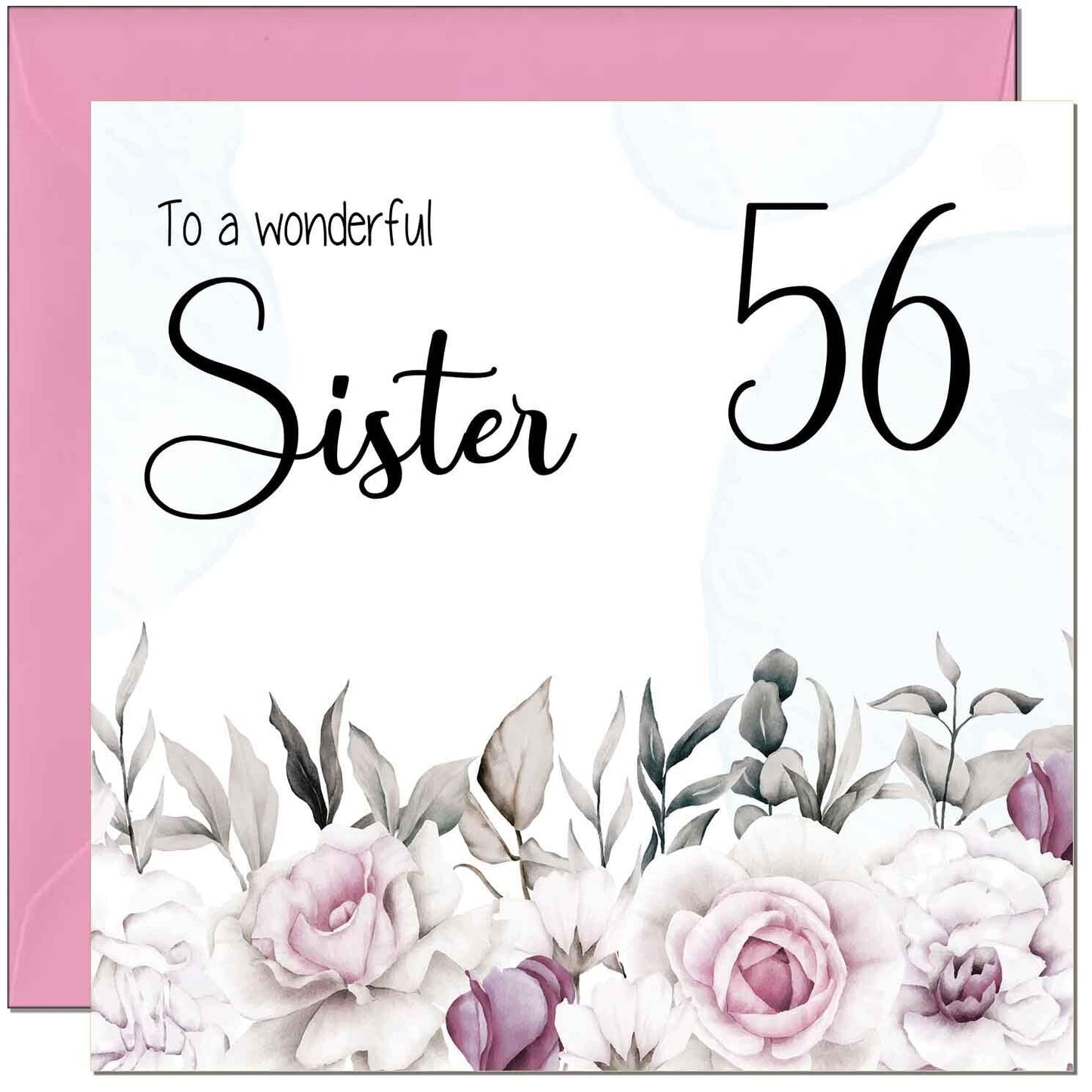 Sister's Birthday Card for Sister Floral Elegant