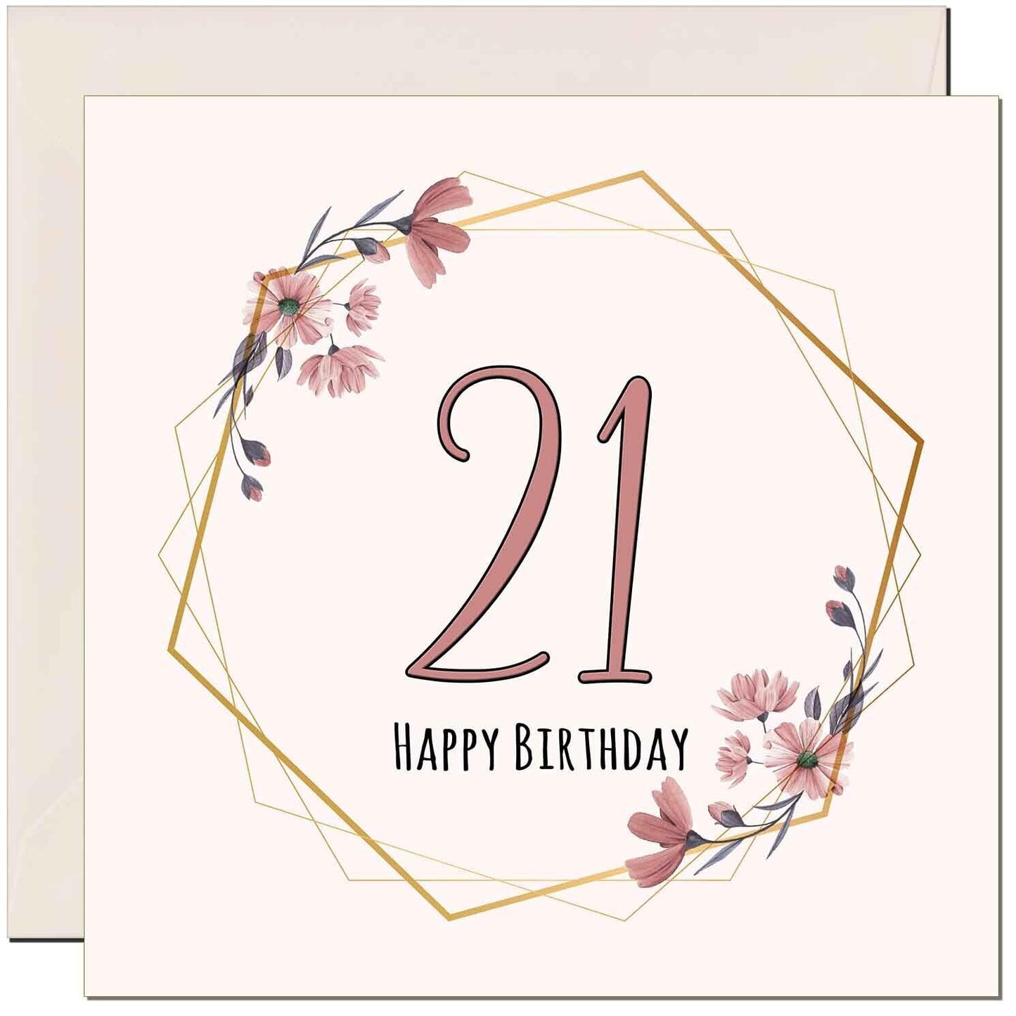 Floral Birthday Card for Women Elegant Beautiful