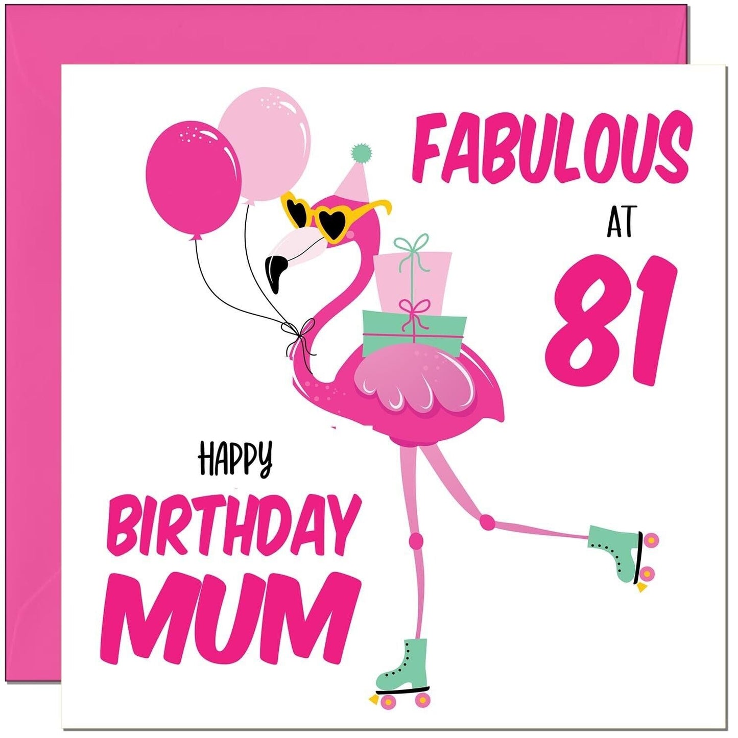 Mum Birthday Card - Fabulous Flamingo - Mom Womens Pink Cute Mum Mothers