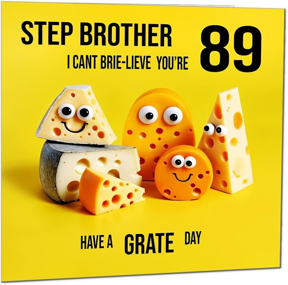 Step Brother Birthday Card - Cheese Pun Funny Step-Brothers