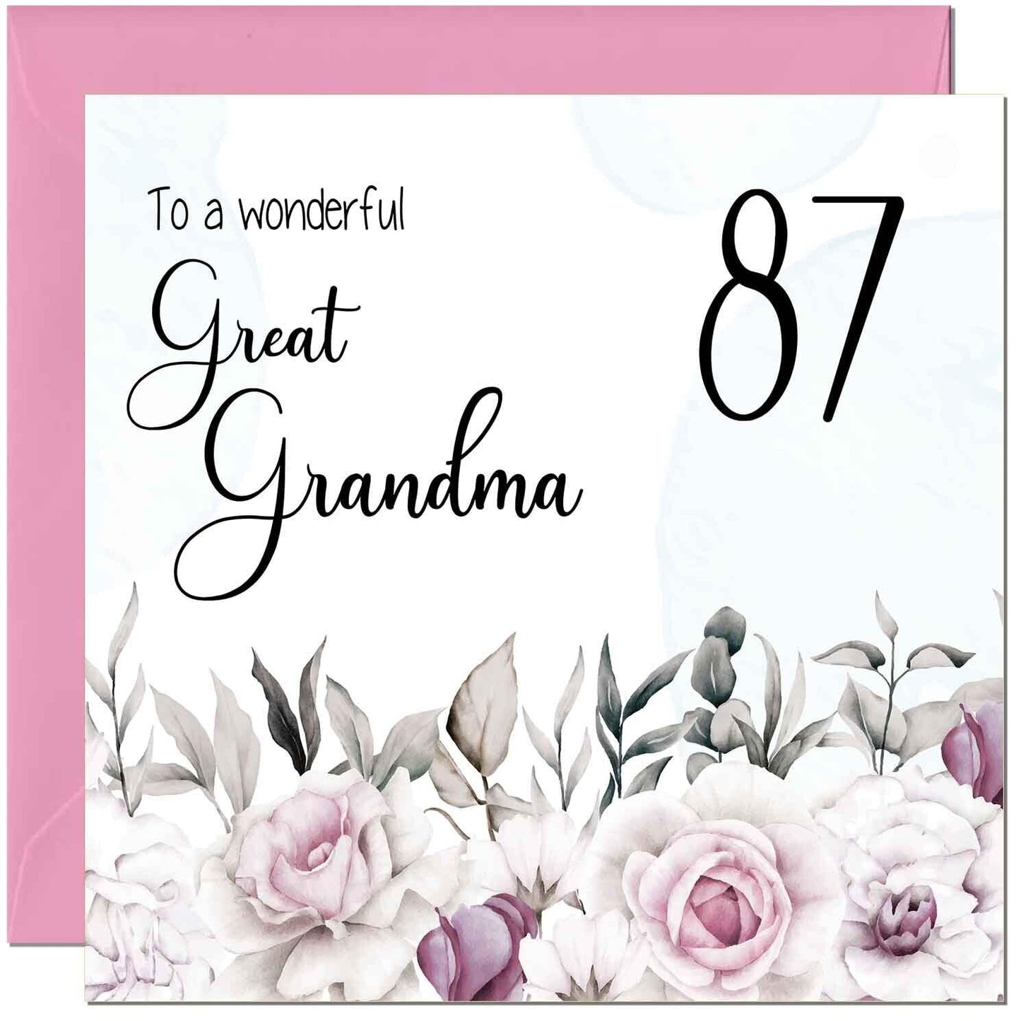 Great Grandma Birthday Card - Floral Elegant