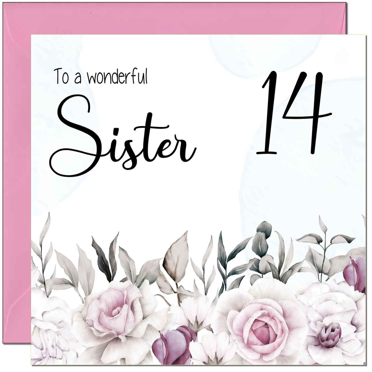 Sister's Birthday Card for Sister Floral Elegant